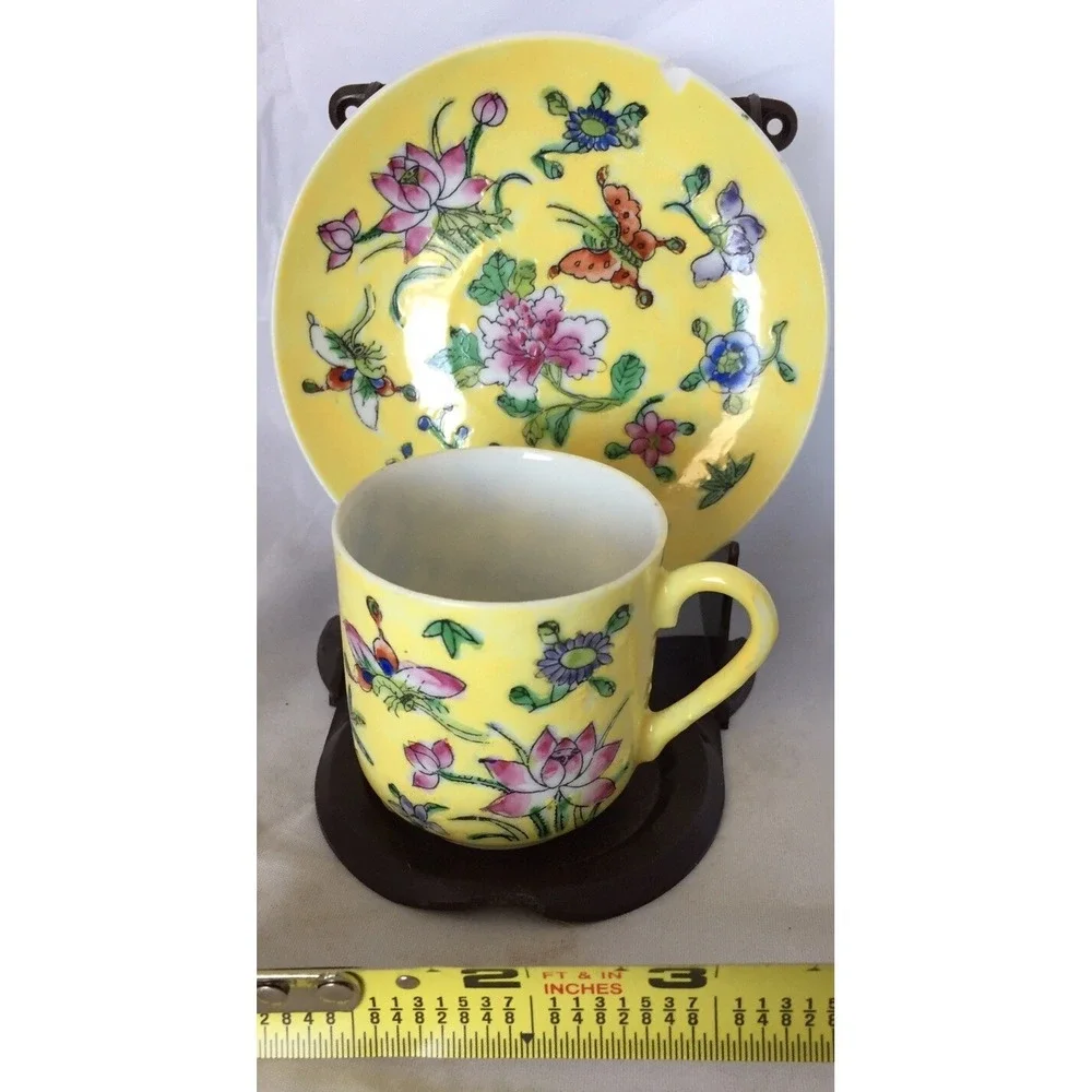 Vintage Collector Demitasse Tea Cup & Saucer Porcelain Hong Kong